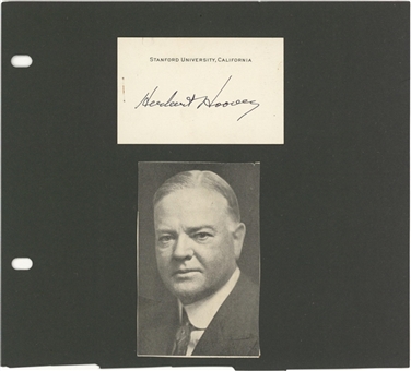 Herbert Hoover Signed Stanford University Card (Beckett)